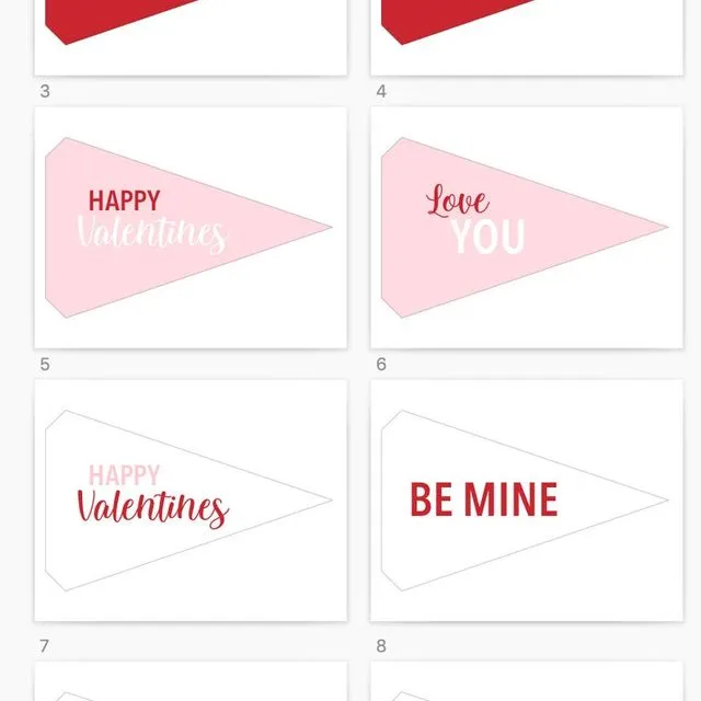 Valentine's Day Flags, Valentine's Basket Stuffers, Kids Valentine's Basket, Valentine's Printables, Valentine's Day Photo Prop, Print