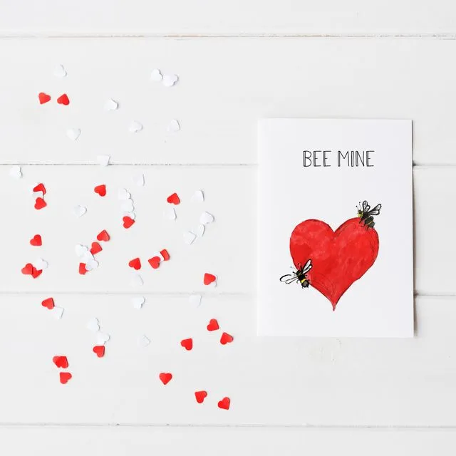 Bee Mine Valentine -100% Recycled Valentine Cards and env.