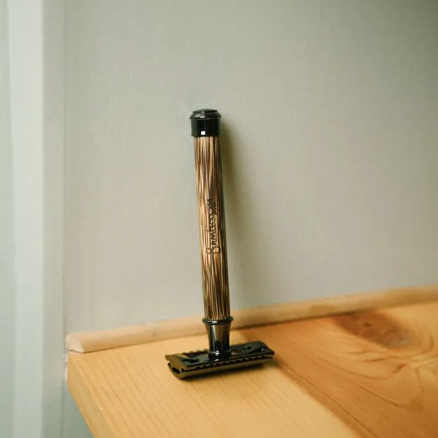 Bamboo Stainless Steel Safety Razor Straight Handle