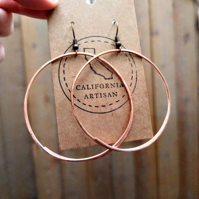 large copper hoop earrings hypoallergenic ear wires