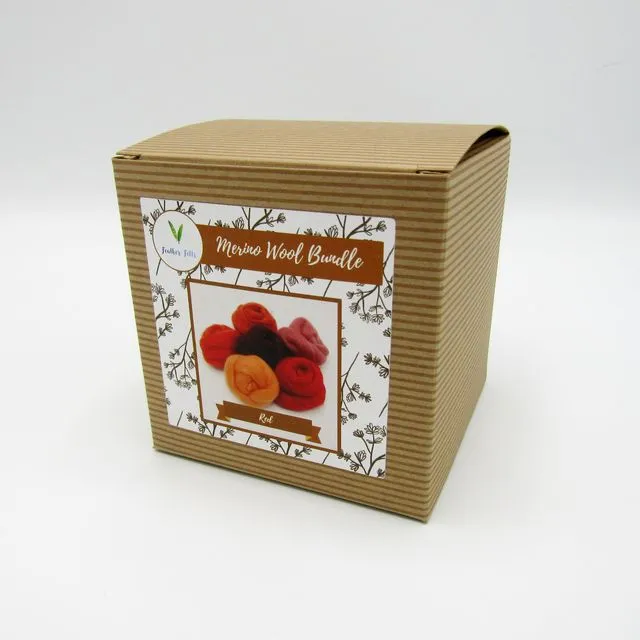 Red - Merino Wool Bundle (Kraft Box)
