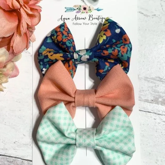 Classic Fabric Hair Bow Set - Beautiful Blossoms