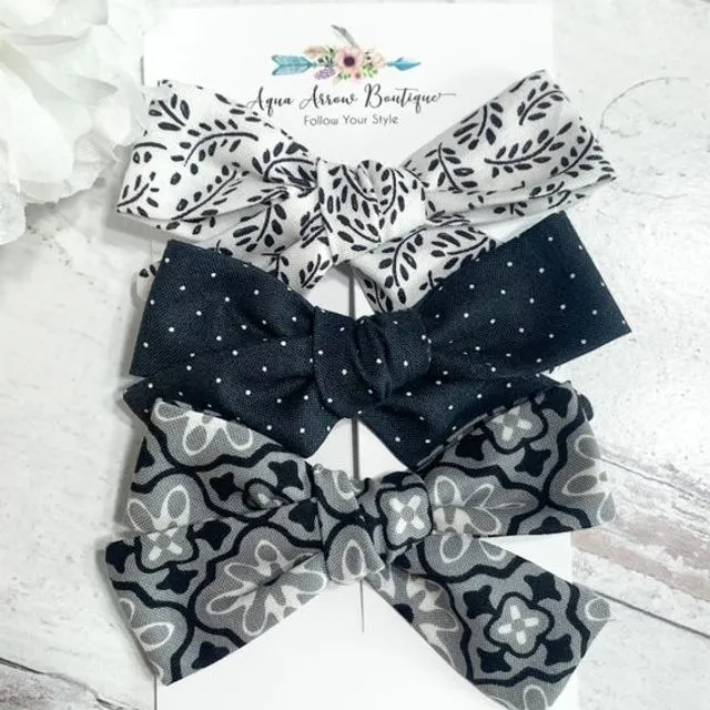 Hand Tied School Girl Set - Black and White
