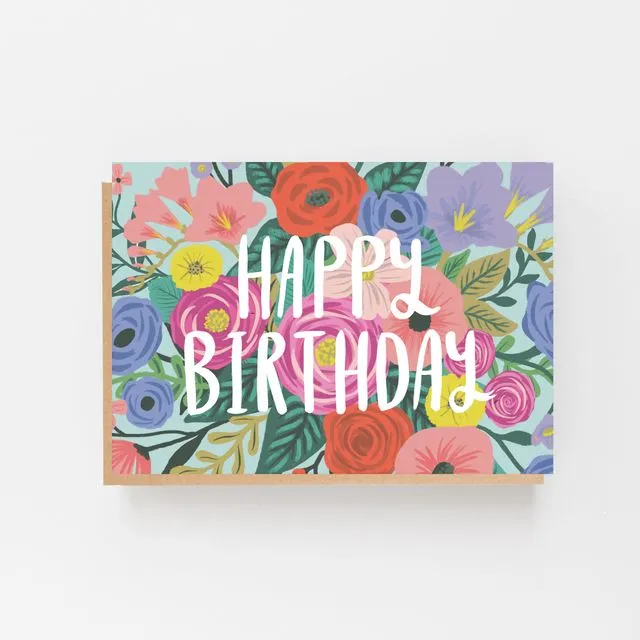 Lomond Paper Co. A6 - Happy Birthday Flowers