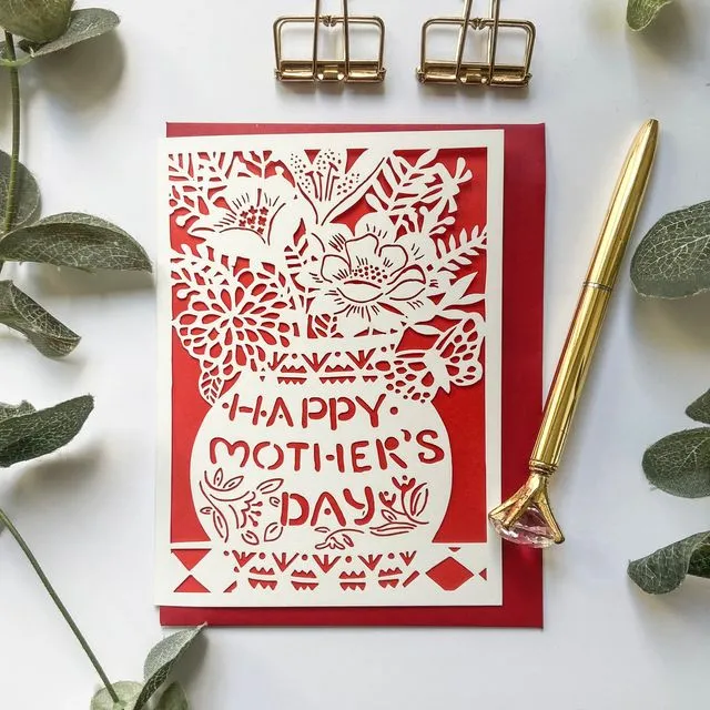 Happy Mother's Day card, Mother's day flower bouquet card