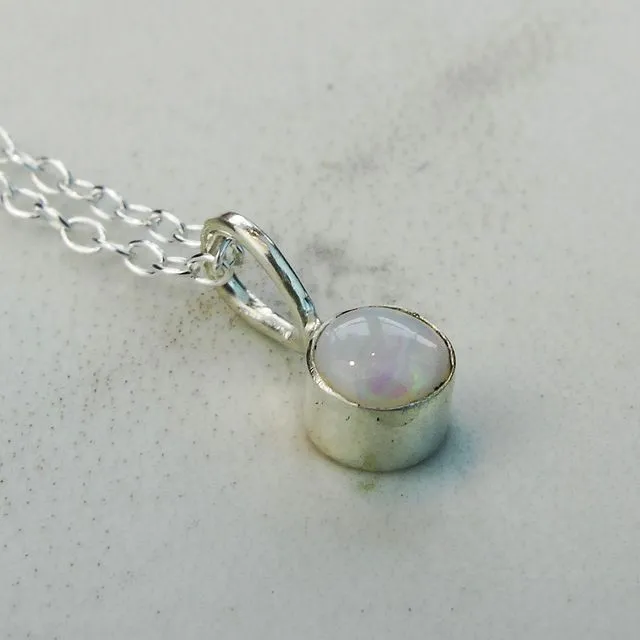 White Opal birthstone pendant