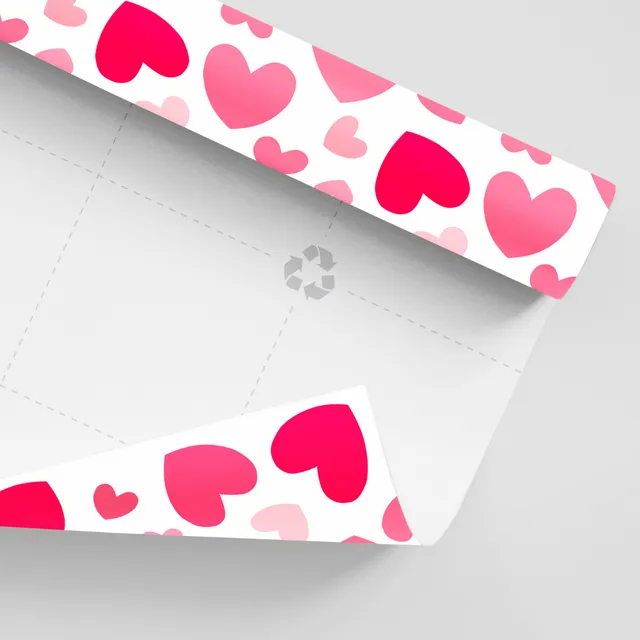 Hearts wrapping paper - flat sheets