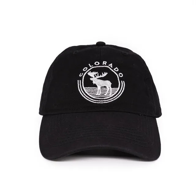 Circle Moose Black Dad Hat