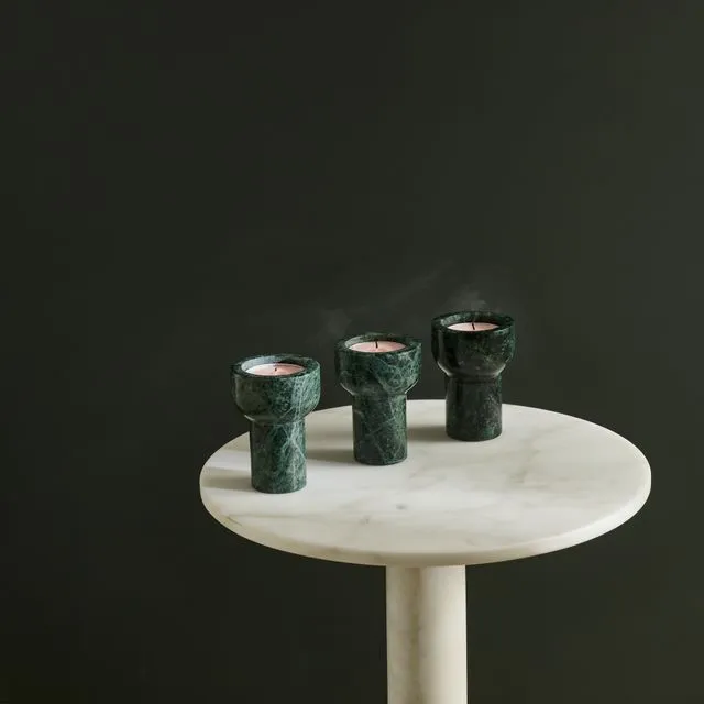*PREORDER* Como Candle Holder Forest Green Marble
