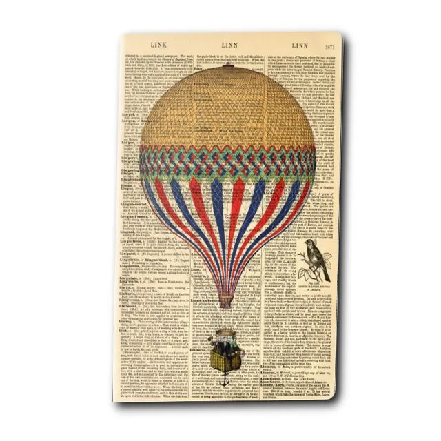 Dictionary Art Hot Air Balloon Notebook (WAN21404)