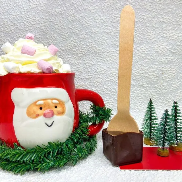 Vegan Hot Chocolate Stirrers - Pure Dark Chocolate (with vegan marshmallows)
