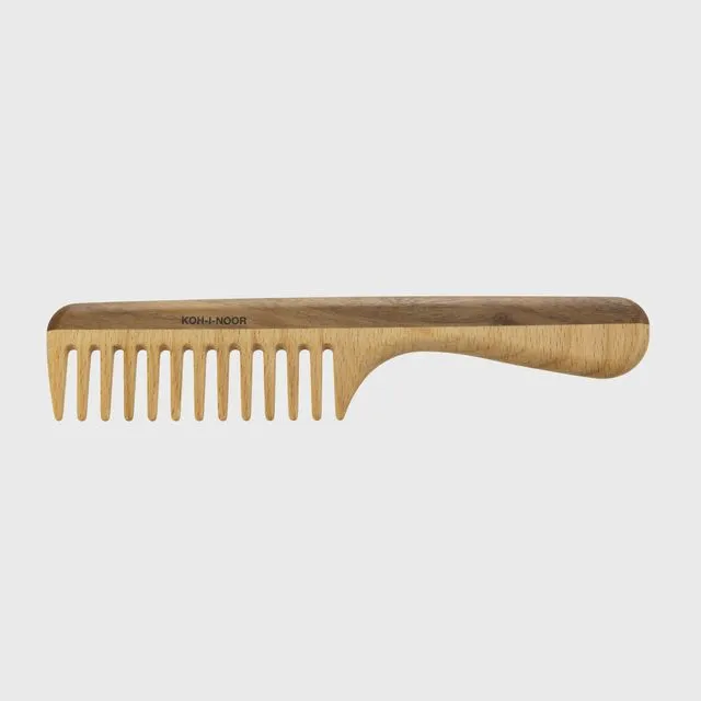 Legno Beech and Kotibe Wood Wide Tooth Comb