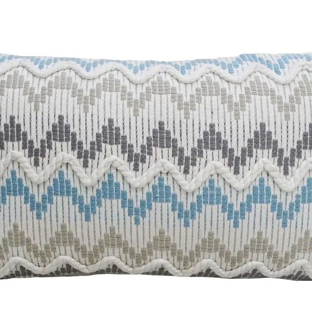 14"x20" Chevron Throw Pillow with Braid and Tasssels