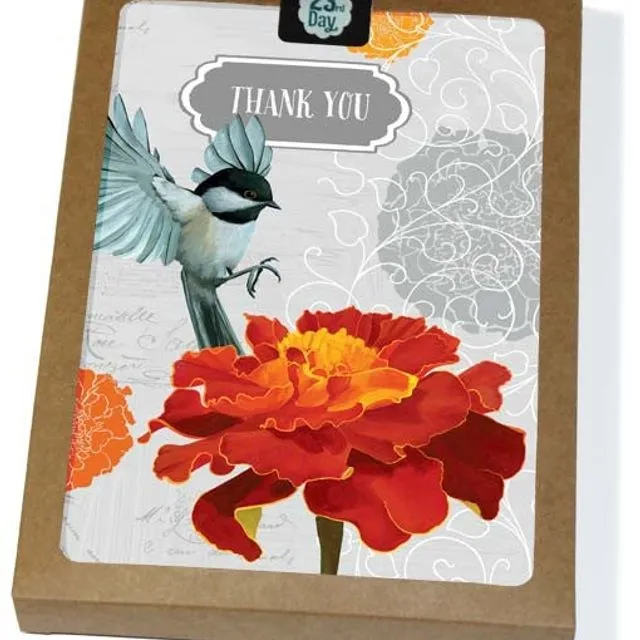 Chickadee & Marigold Boxed Cards- Pack of 6