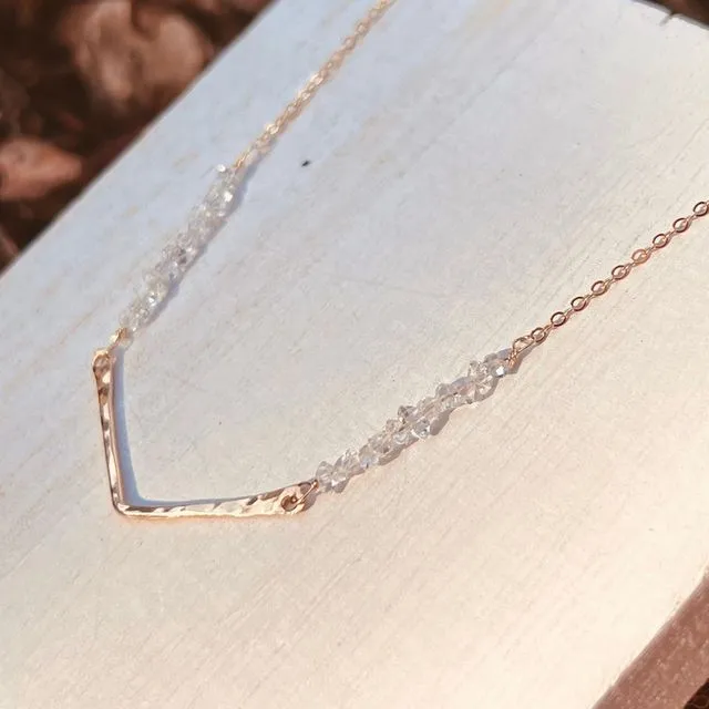 Herkimer Diamond Chevron Necklace