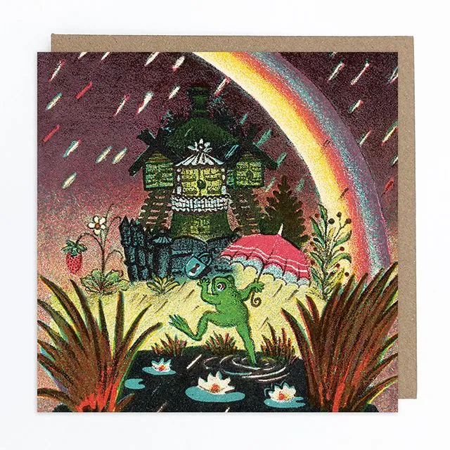 Frog and Rainbow greeting card