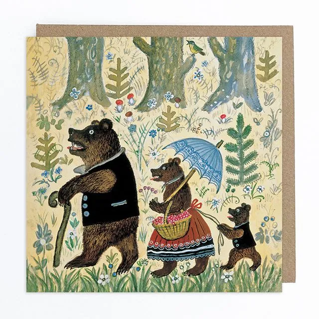 Brown Bear Family greeting card