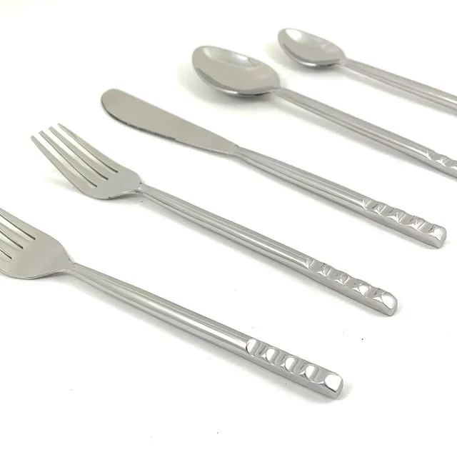Vibhsa 20 Piece Flatware Set, Service for 4-Silver Glossy