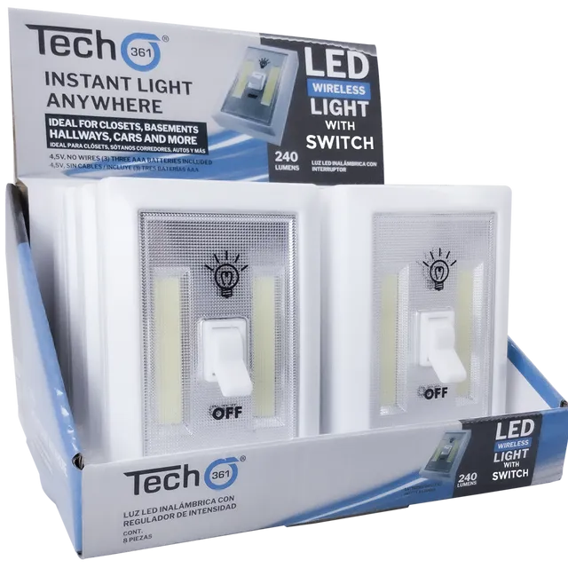 LED SWITCH LIGHT WITH VELCRO, SCREW MOUNT, OR MAGNETS