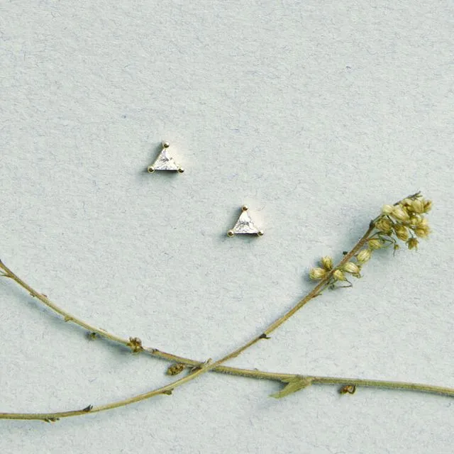 Triangle Solitaire Stud Earrings