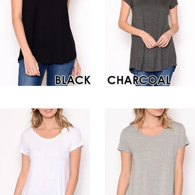 Perfect Solid Basic Tee (H. GREY) Multi-sizes pack of 6