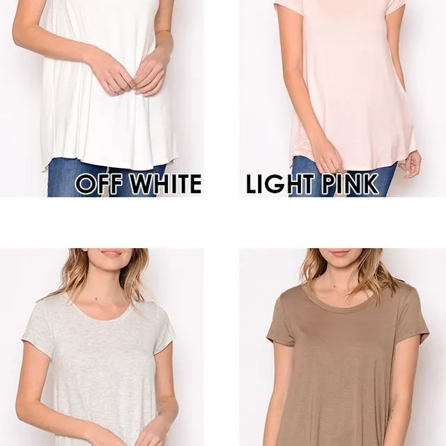 Perfect Solid Basic Tee (LIGHT PINK) Multi-sizes pack of 6