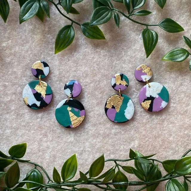 Teal + Purple Dangles with a splash of Gold