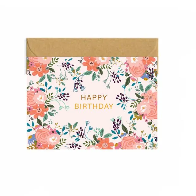 Heidi Floral Birthday Greetings Card (Case of 6 Cards)
