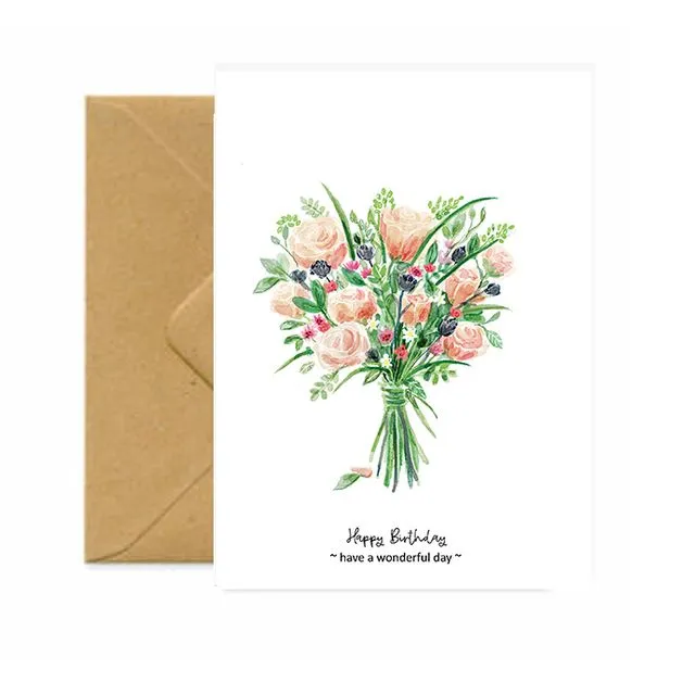 Rose Bouquet Mum Birthday Greetings Card (Case of 6 Cards)