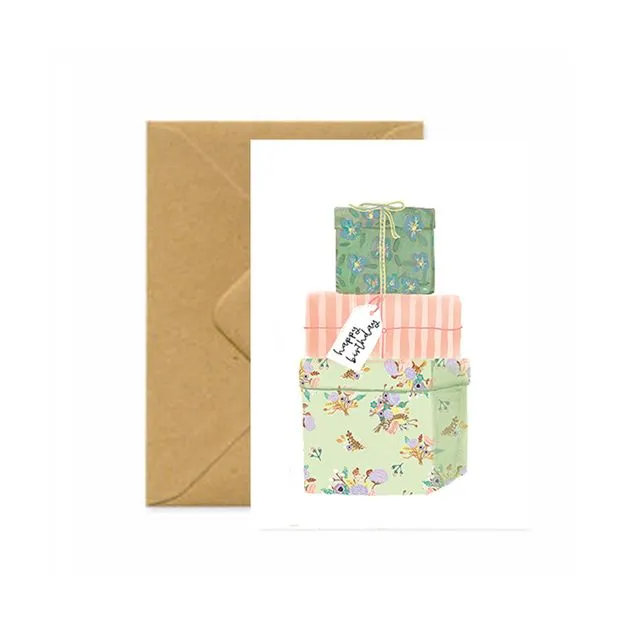 Presents Birthday Greetings Card (Case of 6 Cards)