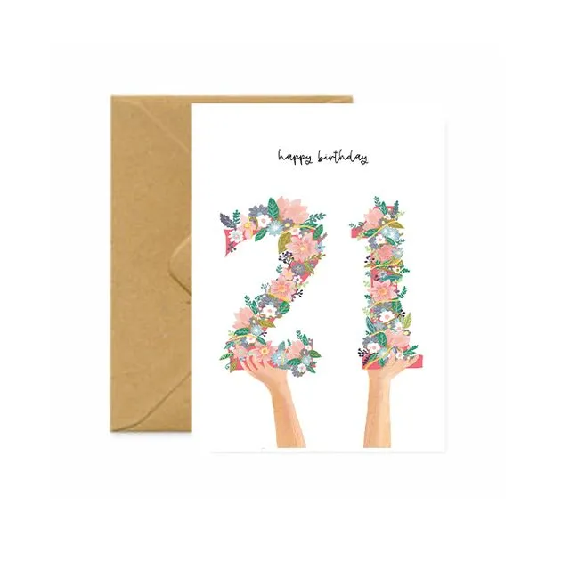 Happy Twenty One Birthday Greetings Card