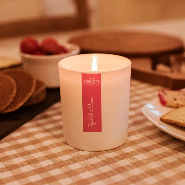 Special Mum / Mam Arbenning Bilingual English/Welsh Occasion Candle - perfect for Mother's Day