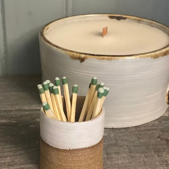Handmade Pottery Match Striker/ Toothpick Holder