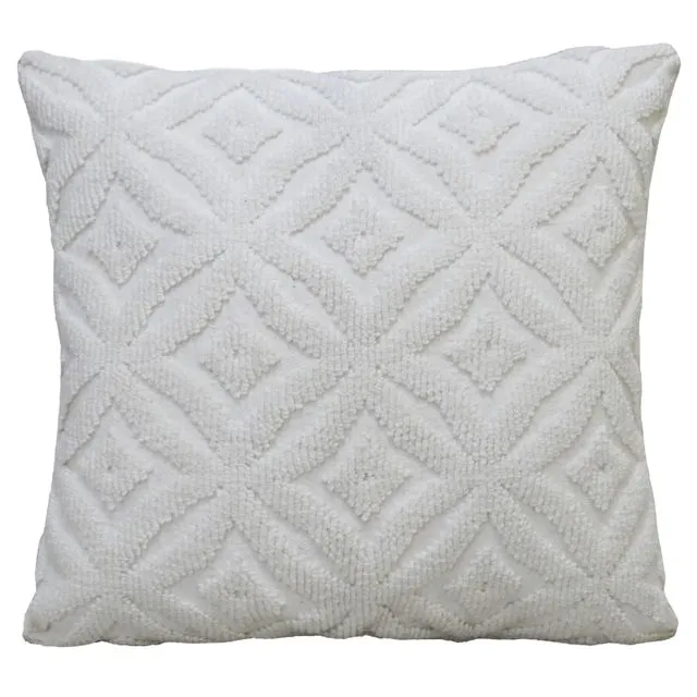 18"x18" White Indoor Outdoor Decorative Pillow