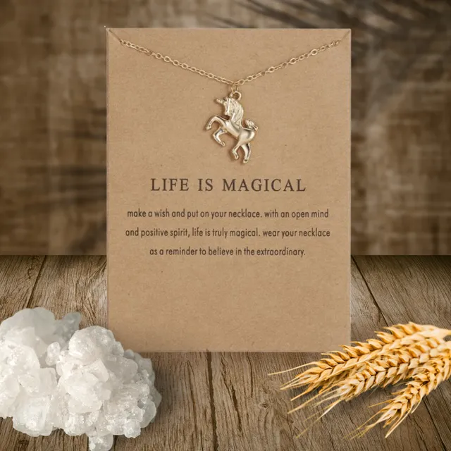 Life Is Magical | Gold Necklace On Card | Gift Necklace
