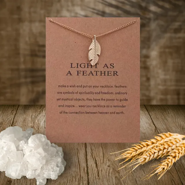 Light As A Feather | Gold Necklace On Card | Gift Necklace