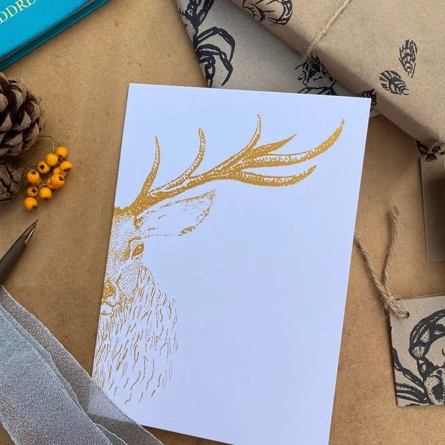 Traditional Christmas Cards - Gold Stag