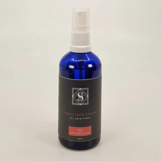 Organic Vegan Facial Cleanser with Rose &amp; Activated Charcoal