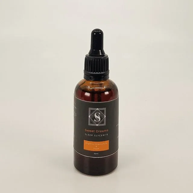 Sweet Dreams - Organic Herbal Glycerite Tincture | Herbal Supplement with Chamomile &amp; Hops