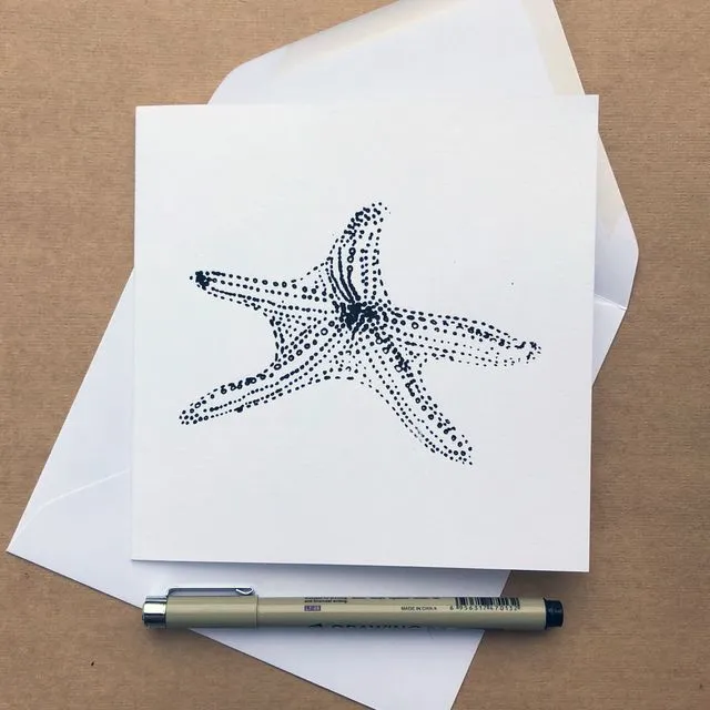 Handprinted Starfish Card