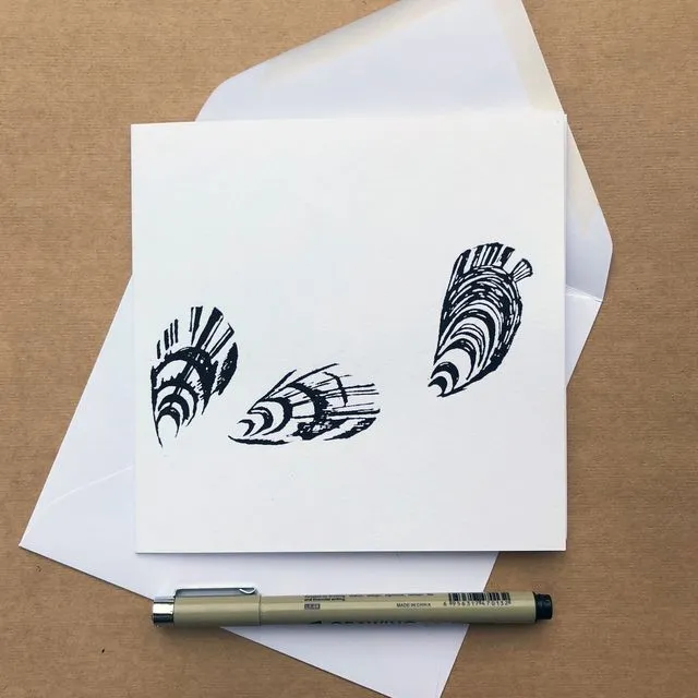Handprinted Mussel Card