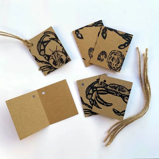 Eco-friendly ocean theme recycled gift tags.