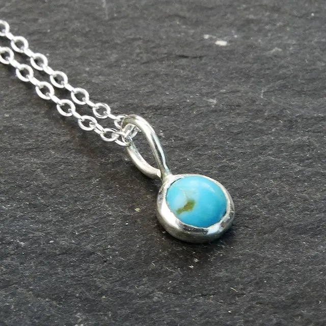 Turquoise birthstone necklace