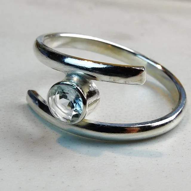Adjustable topaz birthstone ring