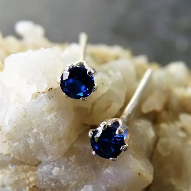 Sapphire birthstone stud earrings
