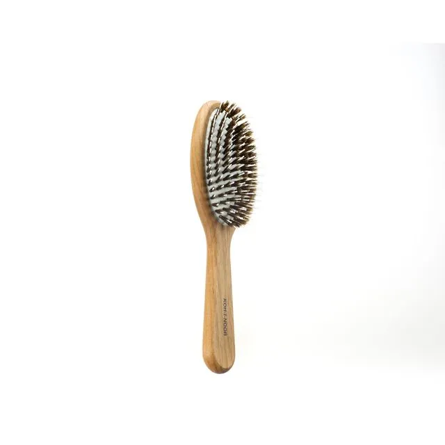 Legno Alder Wood Pneumatic Hair Brush with Boar Bristles and Nylon Pins, Large