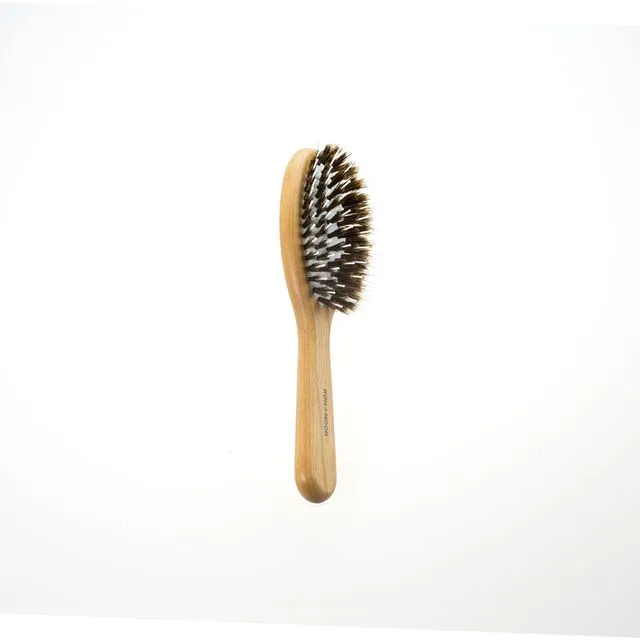 Legno Alder Wood Pneumatic Hair Brush with Boar Bristles and Nylon Pins, Small