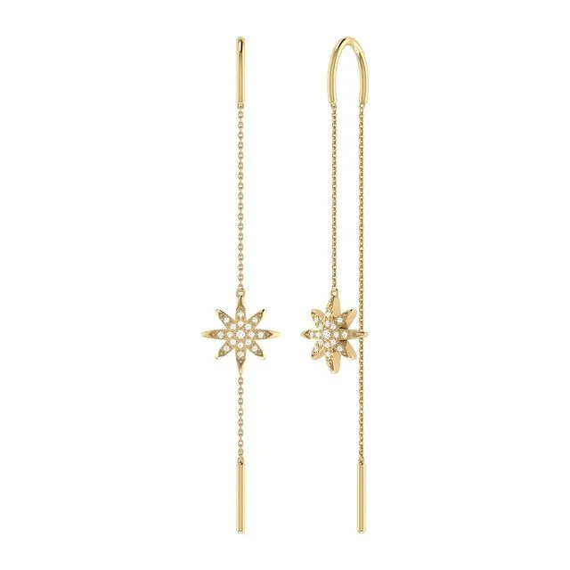 Twinkle Star Tack-in Diamond Earrings In 14k Yellow Gold
