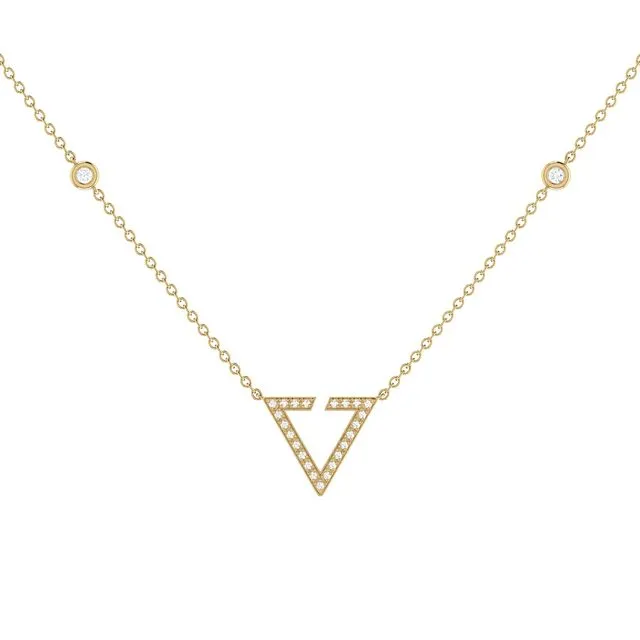 Skyline Triangle Diamond Necklace In 14k Yellow Gold