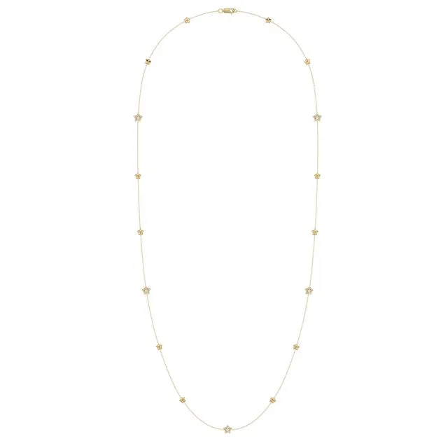 Lucky Star Layered Diamond Necklace In 14k Yellow Gold Vermeil On Sterling Silver